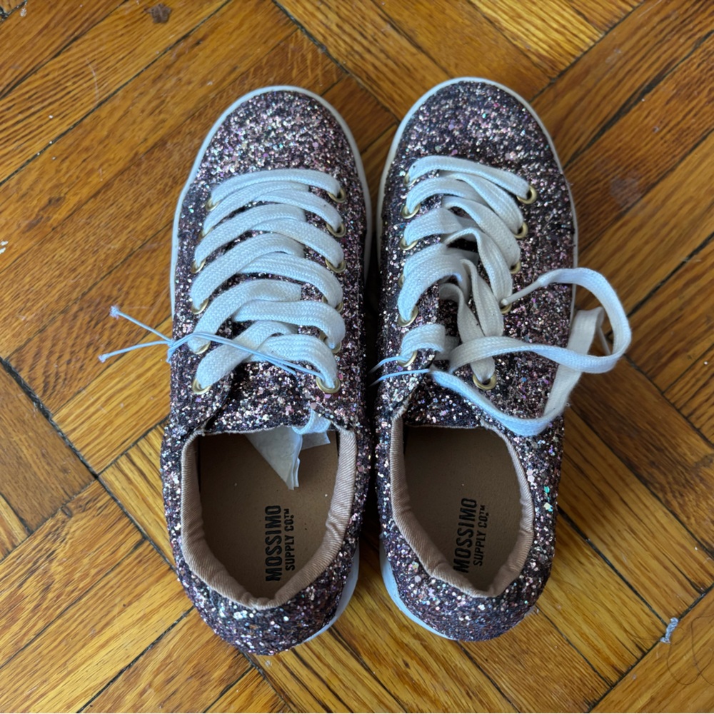 Missimo Supply Co Platform Sneakers with Pink Purple Glitter 7 NWT
